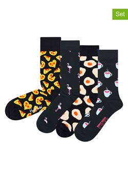 Happy Socks Skarpety (4 pary) w kolorze czarno-granatowym ze sklepu Limango Polska w kategorii Skarpetki męskie - zdjęcie 187670034