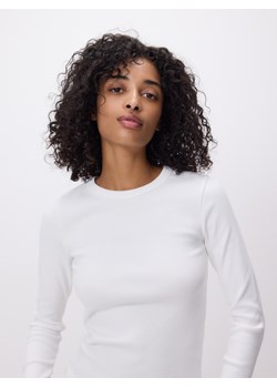 Reserved - Longsleeve w prążek - złamana biel ze sklepu Reserved w kategorii Bluzki damskie - zdjęcie 187670743