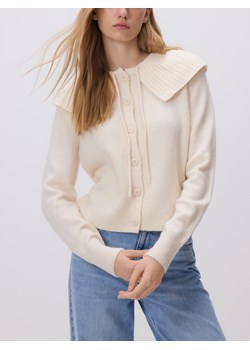 Reserved - Kardigan z kołnierzem - kremowy ze sklepu Reserved w kategorii Swetry damskie - zdjęcie 187670783