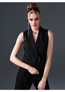 Sinsay - Kamizelka garniturowa dwurzędowa - czarny ze sklepu Sinsay w kategorii Kamizelki damskie - zdjęcie 187674740