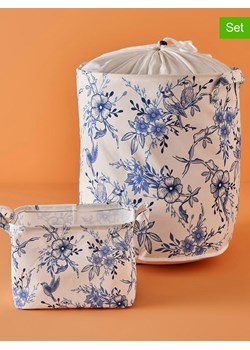 BELLA MAISON Kosze (2 szt.) w kolorze niebiesko-białym ze sklepu Limango Polska w kategorii Pojemniki kuchenne - zdjęcie 187674961