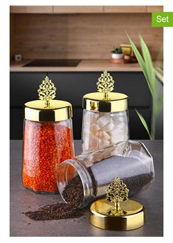 Violeta Home Słoiki (3 szt.) w kolorze złotym - wys. 20 cm ze sklepu Limango Polska w kategorii Pojemniki kuchenne - zdjęcie 187675131