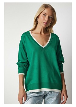 Happiness Istanbul Sweter w kolorze zielonym ze sklepu Limango Polska w kategorii Swetry damskie - zdjęcie 187675154
