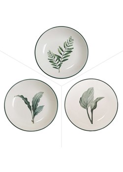 TABLE PASSION Talerze obiadowe (3 szt.) &quot;Floralia&quot; w kolorze biało-zielonym - Ø 24 cm ze sklepu Limango Polska w kategorii Naczynia - zdjęcie 187675181