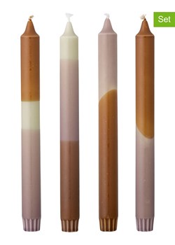 Bloomingville Świece (4 szt.) &quot;Dip Dye&quot; w kolorze jasnobrązowo-fioletowym - 4x 75 g ze sklepu Limango Polska w kategorii Świece i dyfuzory - zdjęcie 187675344