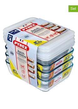 Pyrex Pojemniki (4 szt.) &quot;Batch Cook Cook &amp; Freeze&quot; w kolorze białym - 1,5 l ze sklepu Limango Polska w kategorii Pojemniki kuchenne - zdjęcie 187676622