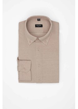 KOSZULA CORSINI 3314D DŁUGI RĘKAW SLIM FIT BEŻOWA Z BAWEŁNY ze sklepu Recman w kategorii Koszule męskie - zdjęcie 187677680