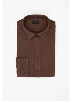 KOSZULA FORMENTO 3321C DŁUGI RĘKAW SLIM FIT BRĄZOWA Z WISKOZĄ ze sklepu Recman w kategorii Koszule męskie - zdjęcie 187677701
