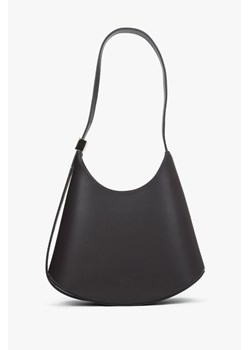 Estro: Ciemnobrązowa torebka damska na ramię z włoskiej skóry naturalnej Premium ze sklepu Estro w kategorii Listonoszki - zdjęcie 187677831