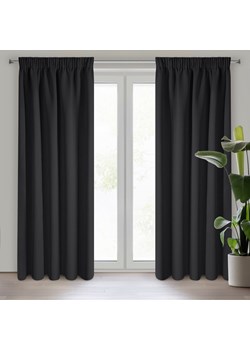 ZASŁONA GOTOWA LOGAN NA TAŚMIE 135 X 270 CM CZARNY ze sklepu lenaodniemowlakadoszkolniaka.pl w kategorii Zasłony - zdjęcie 187678044