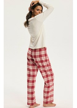 Esotiq bawełniana piżama damska z misiem Chrismis 44547-01X, Kolor kremowo-czerwony, Rozmiar L, Esotiq ze sklepu Intymna w kategorii Piżamy damskie - zdjęcie 187678844