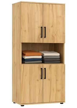 Wysoki regał na ubrania dąb craft N4-G80 ze sklepu Edinos.pl w kategorii Regały i witryny - zdjęcie 187678913