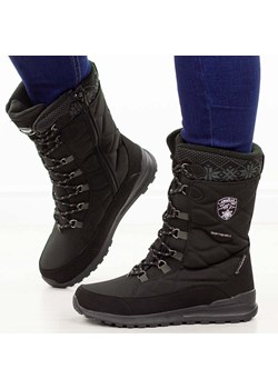 Czarne zimowe śniegowce damskie z membraną American Club Softshell Sn8 ze sklepu suzana.pl w kategorii Śniegowce damskie - zdjęcie 187679884