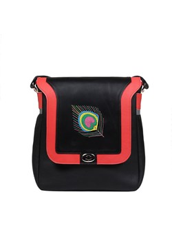 czarna torebka damska skórzana na ramię  Pawie Pióro ze sklepu Słoń Torbalski w kategorii Listonoszki - zdjęcie 187680022