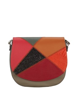 szaro czerwona torebka damska skórzana listonoszka na ramię Mała Zu ze sklepu Słoń Torbalski w kategorii Listonoszki - zdjęcie 187680034