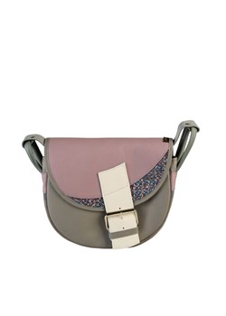 popielato różowa skórzana torebka damska listonoszka na ramię Fre ze sklepu Słoń Torbalski w kategorii Listonoszki - zdjęcie 187680064