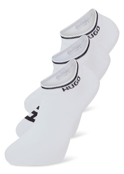 HUGO Męskie skarpety do trampek w 3-paku Mężczyźni Bawełna biały wzorzysty ze sklepu vangraaf w kategorii Skarpetki męskie - zdjęcie 187680234