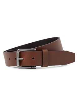 BOSS Męski pasek skórzany - Joris Mężczyźni skóra kasztanowy jednolity ze sklepu vangraaf w kategorii Paski męskie - zdjęcie 187680252