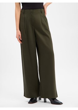 Msch Copenhagen Damskie spodnie materiałowe - MSCHEsterika Kobiety Lyocell khaki jednolity ze sklepu vangraaf w kategorii Spodnie damskie - zdjęcie 187680253