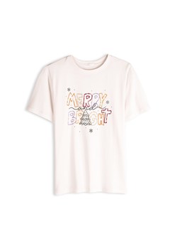 GATE Bawełniana koszulka ze świątecznym nadrukiem 34 ze sklepu gateshop w kategorii Bluzki damskie - zdjęcie 187680281