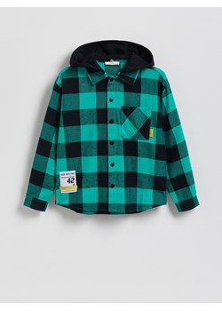 Reserved - Koszula oversize w kratę - zielony ze sklepu Reserved w kategorii Koszule chłopięce - zdjęcie 187680460