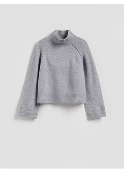 Reserved - Wełniany sweter z golfem - jasnoszary ze sklepu Reserved w kategorii Swetry damskie - zdjęcie 187680463