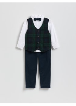 Reserved - Elegancki zestaw z muszką - biały ze sklepu Reserved w kategorii Komplety chłopięce - zdjęcie 187680503