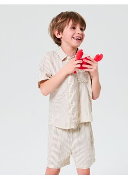 Sinsay - Bawełniany komplet tkaninowy w paski - kremowy ze sklepu Sinsay w kategorii Komplety chłopięce - zdjęcie 187680871