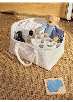 Sinsay - Organizer z pluszowym wykończeniem i uchwytami - kremowy ze sklepu Sinsay w kategorii Kosze i pudełka na zabawki - zdjęcie 187680881