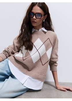 Mohito - Sweter z domieszką wełny - beżowy ze sklepu Mohito w kategorii Swetry damskie - zdjęcie 187681561