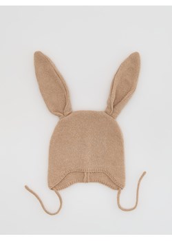 Reserved - Wiązana czapka z uszami - brązowy ze sklepu Reserved w kategorii Czapki dziecięce - zdjęcie 187681664