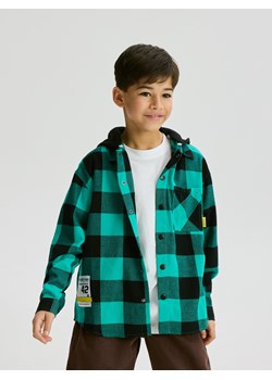 Reserved - Koszula oversize w kratę - zielony ze sklepu Reserved w kategorii Koszule chłopięce - zdjęcie 187683683
