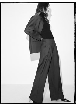 Reserved - Szerokie spodnie z wełną - zielony ze sklepu Reserved w kategorii Spodnie damskie - zdjęcie 187683882