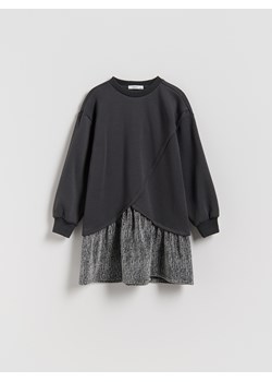 Reserved - Sukienka z łączonych materiałów - ciemnoszary ze sklepu Reserved w kategorii Sukienki dziewczęce - zdjęcie 187684210