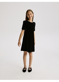 Reserved - Welurowa sukienka - czarny ze sklepu Reserved w kategorii Sukienki dziewczęce - zdjęcie 187684232