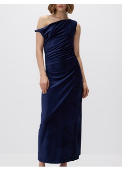 Reserved - Welurowa sukienka maxi - granatowy ze sklepu Reserved w kategorii Sukienki - zdjęcie 187684593
