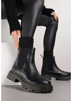 Czarne Botki Sztyblety na Platformie Oppore ze sklepu born2be.pl w kategorii Botki - zdjęcie 187684634