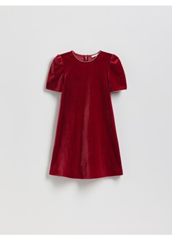 Reserved - Welurowa sukienka - czerwony ze sklepu Reserved w kategorii Sukienki - zdjęcie 187686182
