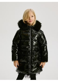 Reserved - Pikowany płaszcz z metalicznym połyskiem - czarny ze sklepu Reserved w kategorii Kurtki dziewczęce - zdjęcie 187686343