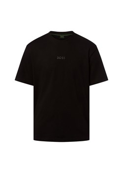 BOSS Green Koszulka męska - Tee Mężczyźni Bawełna czarny jednolity ze sklepu vangraaf w kategorii T-shirty męskie - zdjęcie 187686383