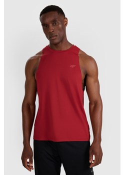 Męski tank top treninowy 4F 4FWAW25TFSLM554 - czerwony ze sklepu Sportstylestory.com w kategorii T-shirty męskie - zdjęcie 187686552