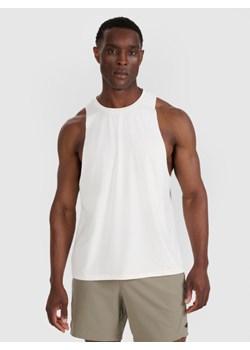 Męski tank top treninowy 4F 4FWAW25TFSLM554 - biały ze sklepu Sportstylestory.com w kategorii T-shirty męskie - zdjęcie 187686561