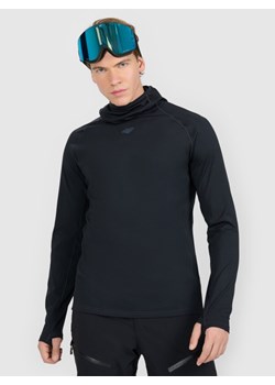 Męska bielizna termiczna z kapturem (góra) 4F 4FWAW25UBRUM100 - czarna ze sklepu Sportstylestory.com w kategorii Bielizna termoaktywna męska - zdjęcie 187686691