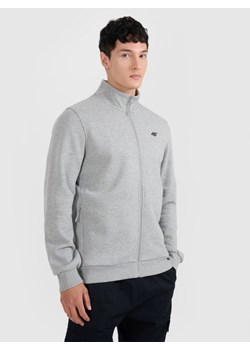 Męska bluza rozpinana bez kaptura 4F 4FRMM00TSWSM2475 - szara ze sklepu Sportstylestory.com w kategorii Bluzy męskie - zdjęcie 187686840