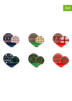 Trendy Kitchen by EXCÉLSA 18-częściowy zestaw talerzy &quot;Fall Winter&quot; w kolorze niebiesko-czerwonym ze sklepu Limango Polska w kategorii Naczynia - zdjęcie 187686913