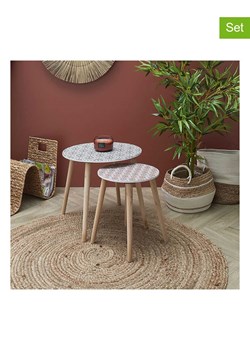 Ethnical Life Stoliki (2 szt.) w kolorze zielono-czerwono-jasnobrązowym ze sklepu Limango Polska w kategorii Stoliki kawowe - zdjęcie 187686922