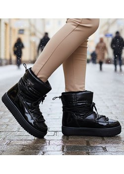 Ocieplane śniegowce damskie Czarne /A1-2 18569 W343/ ze sklepu Pantofelek24.pl w kategorii Śniegowce damskie - zdjęcie 187687950