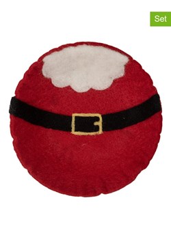 Clayre &amp; Eef Filcowe miski dekoracyjne (2 szt.) w kolorze czerwono-białym - wys. 4 x Ø 18cm ze sklepu Limango Polska w kategorii Misy i tace dekoracyjne - zdjęcie 187688321