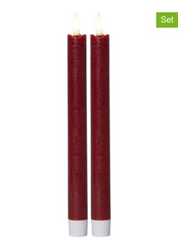 STAR Trading Świece LED (2 szt.) &quot;Flamme&quot; w kolorze czerwonym - wys. 24,4 cm ze sklepu Limango Polska w kategorii Świece i dyfuzory - zdjęcie 187689262