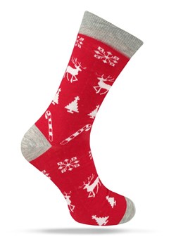 Świąteczne Skarpetki - Alties - Czerwone w Norweski Wzór SKALTS0163RENIFERYczerw ze sklepu JegoSzafa.pl w kategorii Skarpetki męskie - zdjęcie 187691480